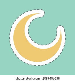 Sticker New Moon - Line Cut - Simple illustration,Design Icon vector, Good for prints, posters, advertisements, announcements, info graphics, etc.