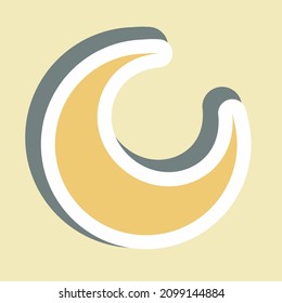 Sticker New Moon - Simple illustration,Design Icon vector, Good for prints, posters, advertisements, announcements, info graphics, etc.