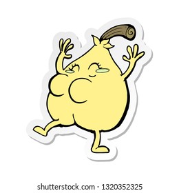 sticker of a a nice pear cartoon