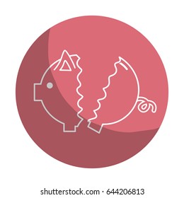 sticker nice pig to save coin currency broken