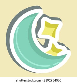 Sticker Night. suitable for Halloween symbol. simple design editable. design template vector. simple illustration