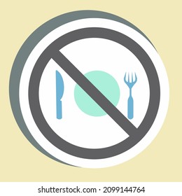 Sticker No Food - Simple illustration,Design Icon vector, Good for prints, posters, advertisements, announcements, info graphics, etc.