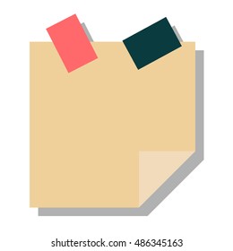 Sticker and note paper sheet sticky isolated on white background vector illustration