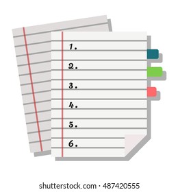 Sticker and note paper sheet sticky isolated on white background vector illustration