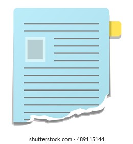 Sticker and note paper sheet sticky isolated on white background vector illustration