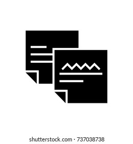 sticker notes icon, vector illustration, black sign on isolated background