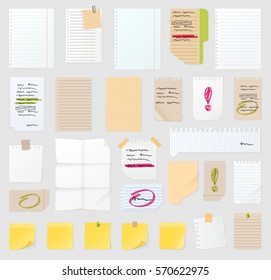 Sticker notes vector set  post paper stick reminder planning to do list for week pin sticky note isolated illustration.