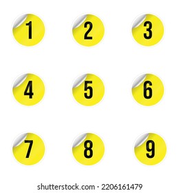 Sticker number bundles vector graphics