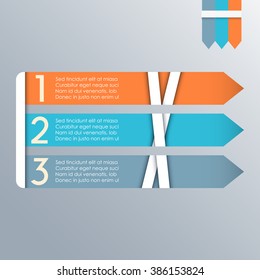 Sticker numbered color lines with text. Modern business origami style banner. Vector template can be used for workflow layout, diagram, web design, infographics, presentation
