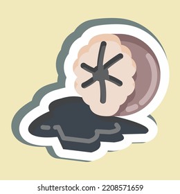 Sticker Nutmeg. suitable for Nuts symbol. simple design editable. design template vector. simple illustration