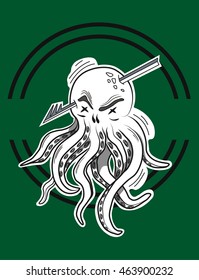 sticker octopus. vector