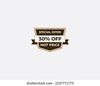 Sticker with offer or discount message. Vector illustration