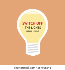 Sticker for office. Switch off the lights before leaving.