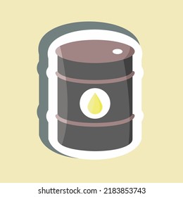 Sticker Oil Barrel. suitable for education symbol. simple design editable. design template vector. simple illustration