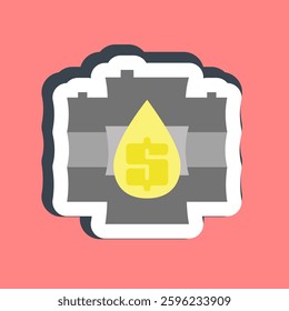 Sticker oil price. Economy and business elements.
