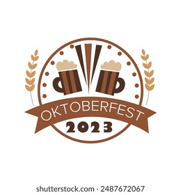 Sticker for Oktoberfest 2023 on white background