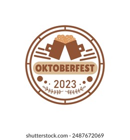 Sticker for Oktoberfest 2023 on white background