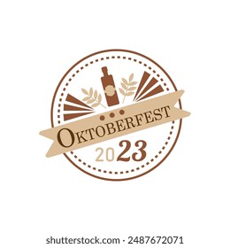 Sticker for Oktoberfest 2023 on white background