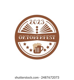 Sticker for Oktoberfest 2023 on white background