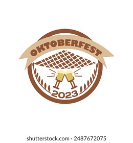 Sticker for Oktoberfest 2023 on white background