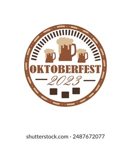 Sticker for Oktoberfest 2023 on white background