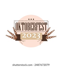 Sticker for Oktoberfest 2023 on white background