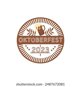 Sticker for Oktoberfest 2023 on white background