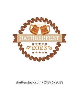 Sticker for Oktoberfest 2023 on white background