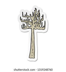 sticker of a old bare tree cartoon