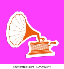 sticker old tocadisco with fluorescent colors retro vintage image