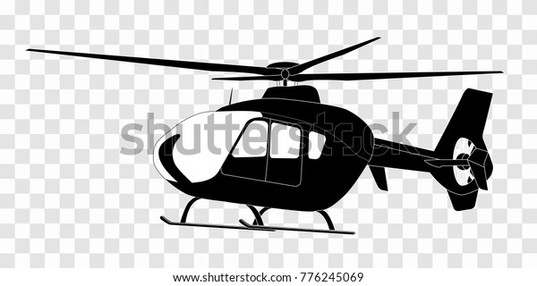 Sticker on car: Silhouette of helicopter. Vector\
Illustration. EPS10