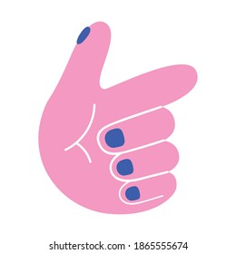 sticker of one hand over white background vector illustration design