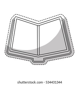 sticker of opened book icon over white background. vector illustration
