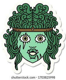 sticker of a orc barbarian character face