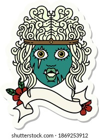 sticker of a orc barbarian character face
