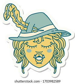 sticker of a orc bard character 