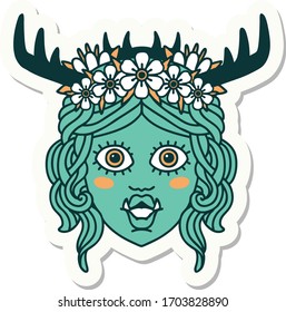 sticker of a orc druid character face