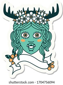 sticker of a orc druid character face