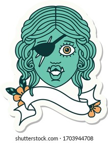 sticker of a orc rogue character face