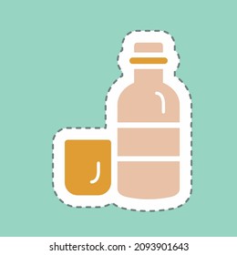 Sticker Orujo - Line Cut - Simple illustration,Editable stroke,Design template vector, Good for prints, posters, advertisements, announcements, info graphics, etc.