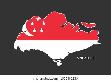 Sticker Outline Map Singapore Flag Singapore Stock Vector (Royalty Free ...