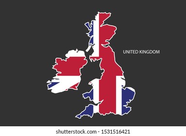 Sticker outline map of the UK, flag UK.