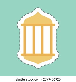 Sticker Overhead Light - Line Cut - Simple illustration,Design Icon vector, Good for prints, posters, advertisements, announcements, info graphics, etc.