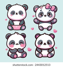 	
Colección de paquetes de pegatinas Lindo Panda Pastel Colores