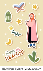 sticker pack collection of eid mubarak islamic celebretion