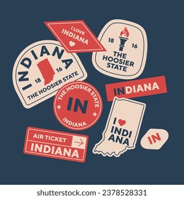 Sticker Pack. Collection of trendy pins. Set of cool patches vector design. Indiana retro badges.