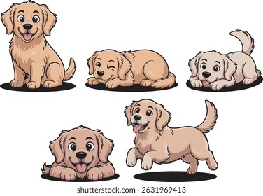 sticker pack of cute and funny golden