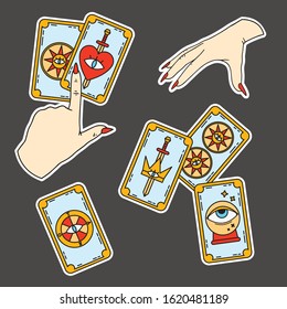 sticker pack fortune telling on tarot cards