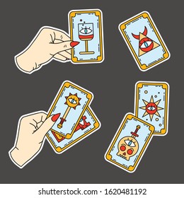 sticker pack fortune telling on tarot cards