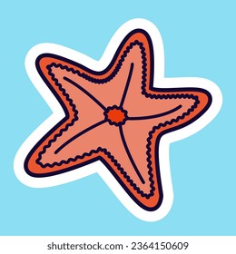 Sticker pack with sea animals. Cartoon character for comics and postcards. Vector image.